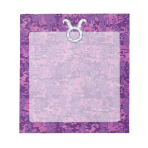 Bloc-note Mother of Pearl Taurus Zodiac Sign on Digital Camo