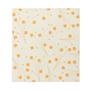 Bloc-note Motif à fleurs les années 70 beige orange rétro Y2