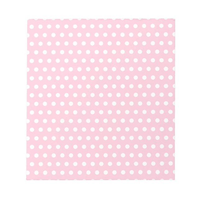 Bloc-note Motif à pois rose et blanc. (Devant)