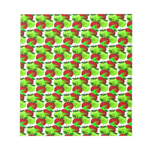 Bloc-note Motif à pomme rouge et verte (Devant)