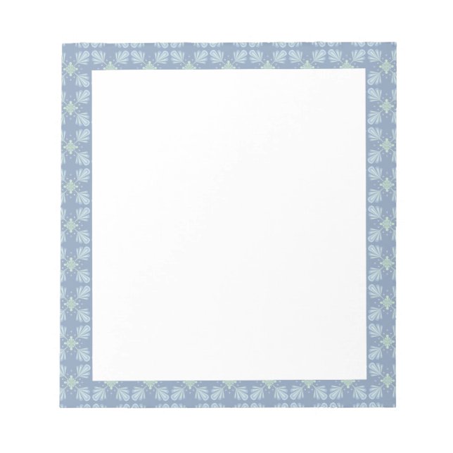 Bloc-note Motif Abstrait Floral Bleu (Devant)