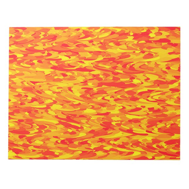 Bloc-note Motif Abstrait Orange Rouge Jaune (Devant)