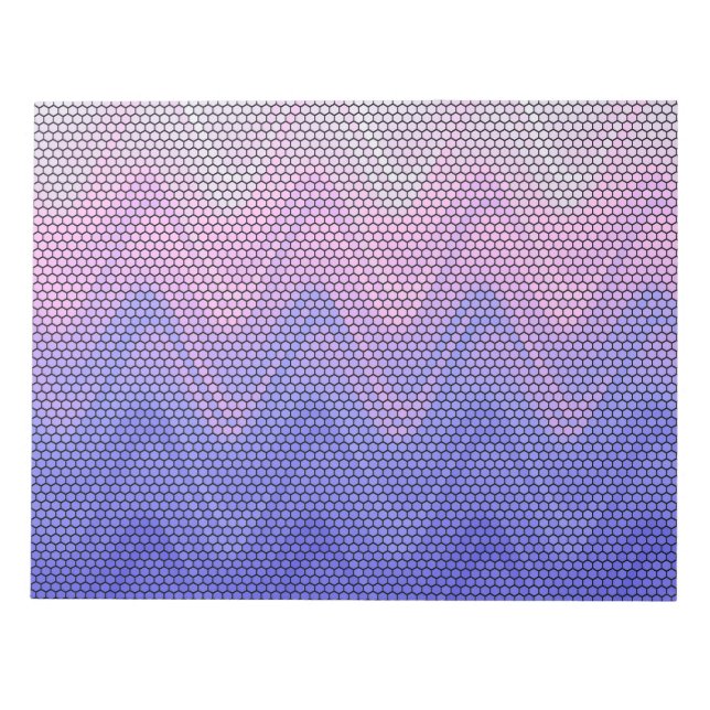 Bloc-note Motif Abstrait Violet Rose Hexagone (Devant)