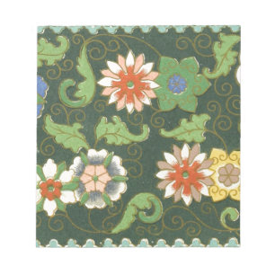 Bloc-note Motif antique cloisonné chinois : Vert Jade
