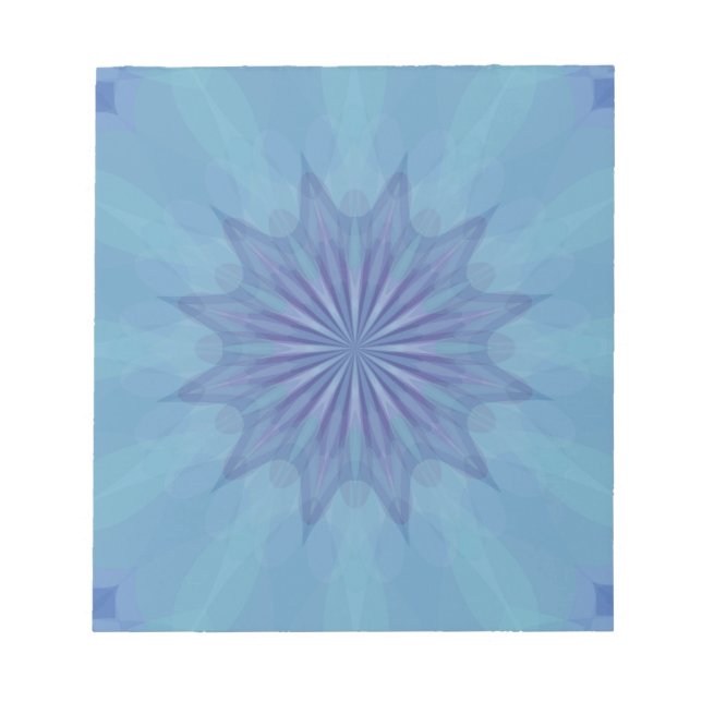 Bloc-note Motif bleu et turquoise 4 (Devant)
