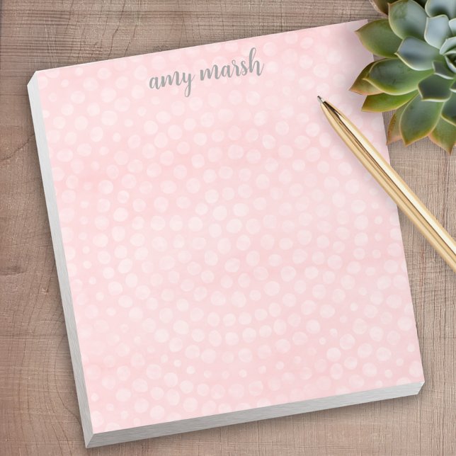 Bloc-note Motif Boho Dot moderne avec nom de script bounce (Personalized notepad - great for a gift or your home office)