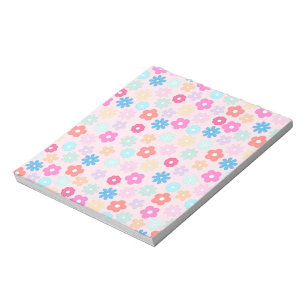 Bloc-note Motif Boho Rose Daisy Flowers