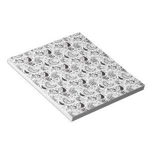 Bloc-note Motif cachemire noir et blanc – Art textile élégan
