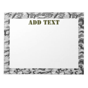 Bloc-note Motif Camouflage urbain - Noir & Gris