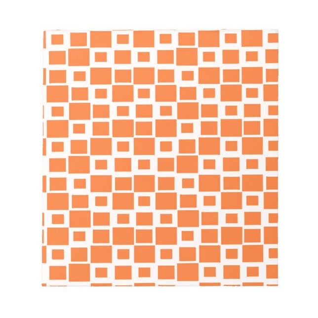 Bloc-note Motif Carré Retro Orange (Devant)