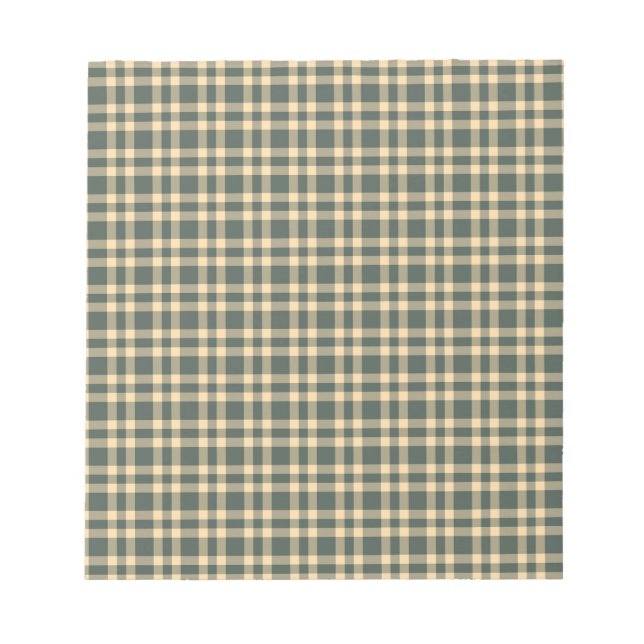 Bloc-note Motif carreaux vert jaune (Devant)