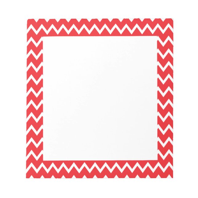 Bloc-note Motif Chevron rouge et blanc (Devant)