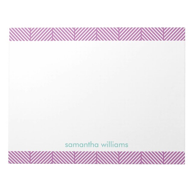 Bloc-note Motif Chic Purple Herringbone (Devant)