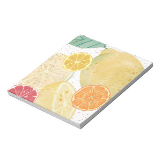 Bloc-note Motif d'agrumes d'été citron orange et pamplemouss