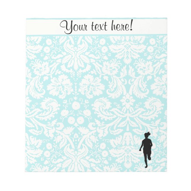 Bloc-note Motif Damas ; Fille en course (Devant)