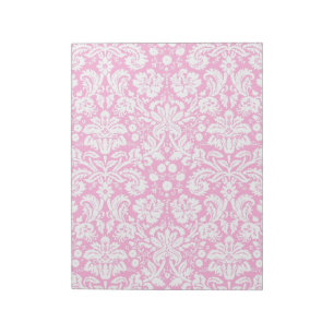 Bloc-note Motif damassé rose chaud
