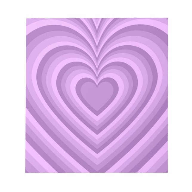 Bloc-note Motif d'amour du coeur hypnotique violet (Devant)