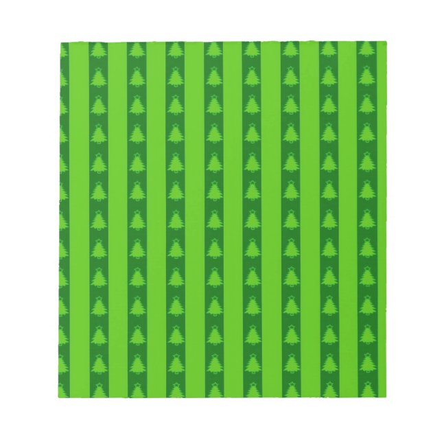 Bloc-note Motif d'arbre de Noël à rayures vertes (Devant)