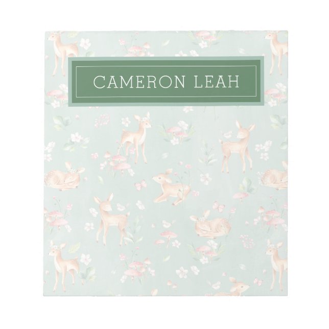 Bloc-note Motif de cerfs à l'aquarelle (Devant)