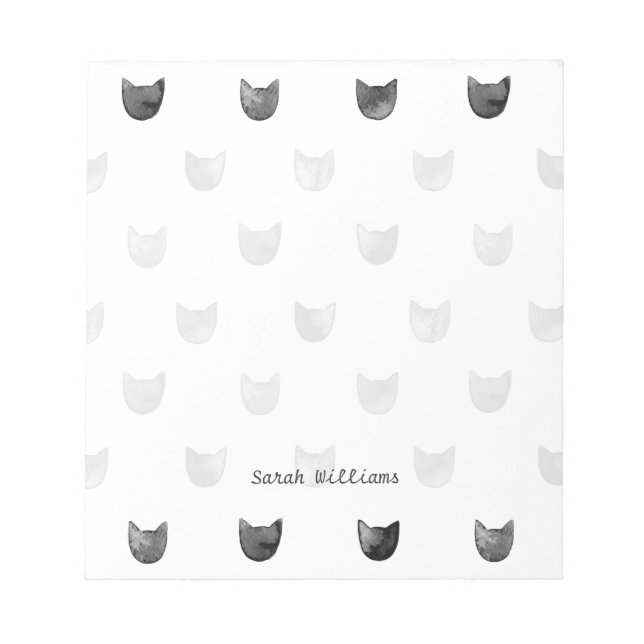 Bloc-note Motif de chats chic noir et blanc (Devant)