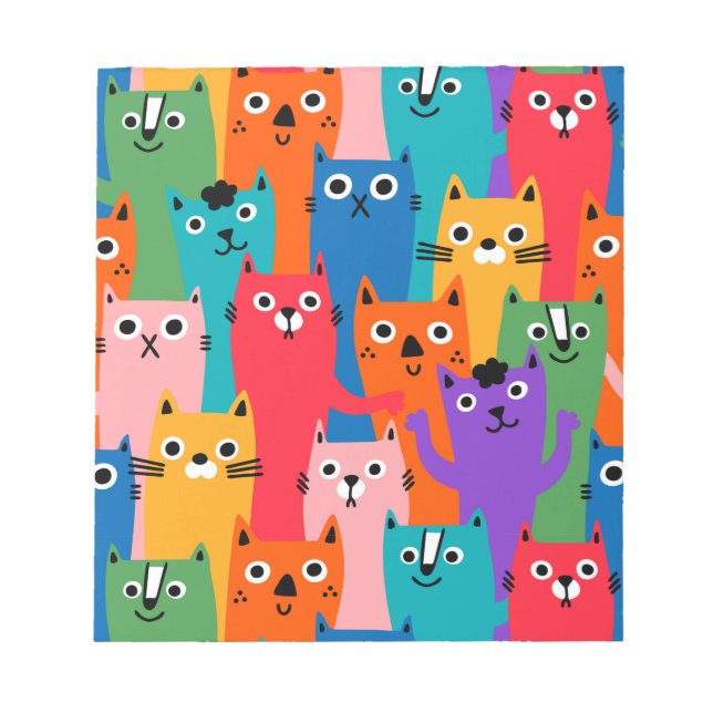 Bloc-note Motif de chats colorés (Devant)