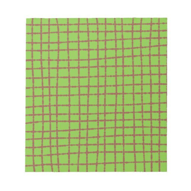 Bloc-note Motif de chèque vert et Brown élégant (Devant)