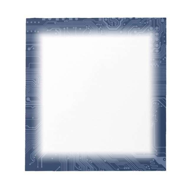 Bloc-note Motif de circuit Geek bleu (Devant)