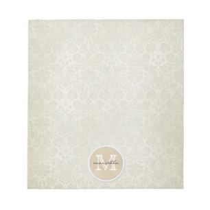 Bloc-note Motif de Damas blanc doux