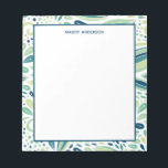 Bloc-note Motif de feuilles de verdure botanique Nom personn<br><div class="desc">Botanique Feuilles Motif Nom personnalisé Bloc-notes. Joli design motif tendance et tendance. Personnalisez ce design personnalisé avec votre nom.</div>