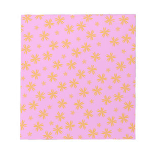 Bloc-note Motif de fleur hippie orange rose preppy