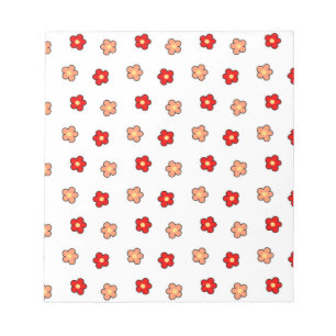 Bloc-note Motif de fleur rose rouge prépa sur fond blanc
