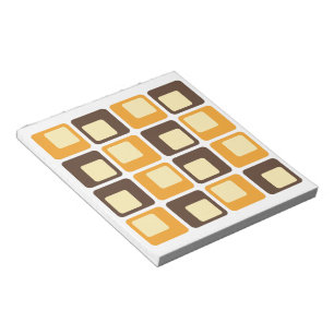 Bloc-note motif de formes Carré rétro les années 70