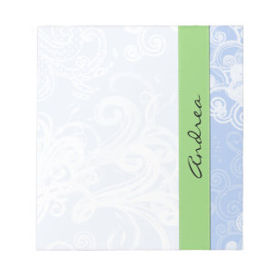 Bloc-note Motif De Frottes, Motif De Balayage, Bleu, Votre N