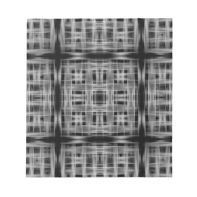 Bloc-note Motif de grille noir et blanc (Devant)