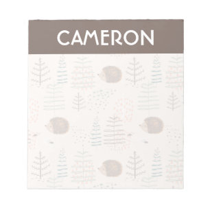 Bloc-note Motif de hérisson de bois mignon