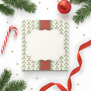 Bloc-note Motif de houx de Noël Feuilles de houx vertes Baie