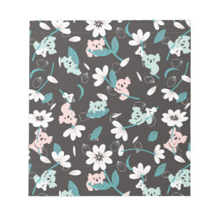 Bloc-note Motif de koala coloré, animal mignon et floral