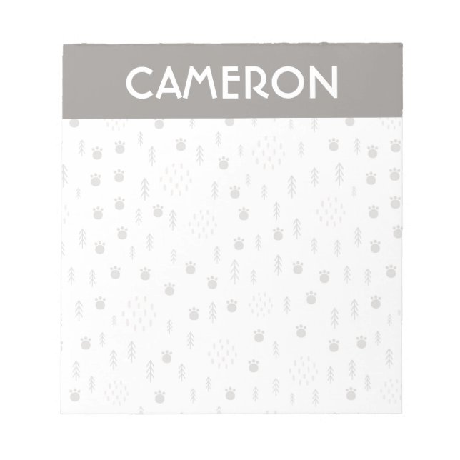 Bloc-note Motif de la piste animale du bois mûre (Devant)