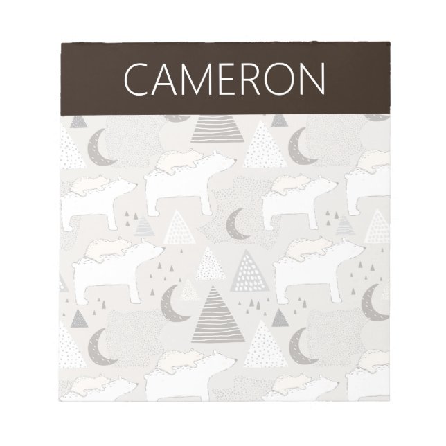 Bloc-note Motif de l'ours de bois du mignon Doodland (Devant)