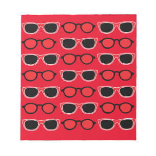 Bloc-note Motif de lunettes de soleil noir rouge