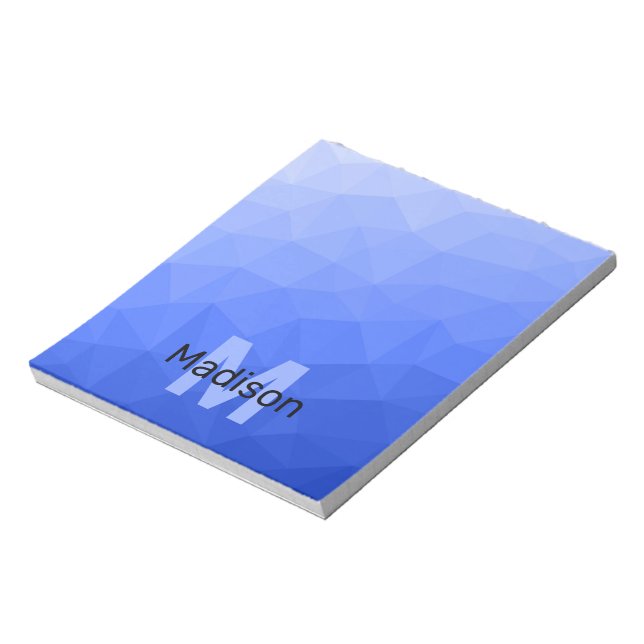 Bloc-note Motif de maillage géométrique bleu foncé (Tourné)