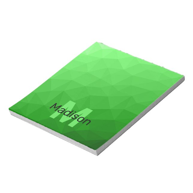 Bloc-note Motif de maillage géométrique vert clair (Tourné)