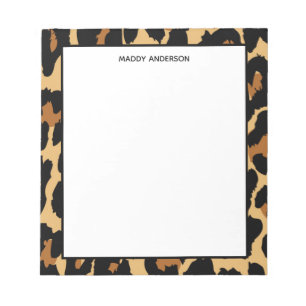 Bloc-note Motif de monogramme imprimé animal léopard guépard
