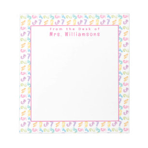 Bloc-note Motif de nombres mignons - du bureau de l'enseigna