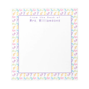 Bloc-note Motif de nombres mignons - Du bureau de l'enseigna