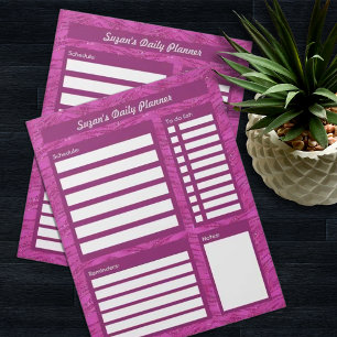 Bloc-note Motif de Parties scintillant rose Planificateur qu