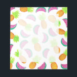 Bloc-note motif de pastèque coloré à l'ananas<br><div class="desc">Design été et frais dessiné à la main avec ananas lumineux et motif de pastèque. Vous pouvez choisir la couleur arrière - plan.</div>