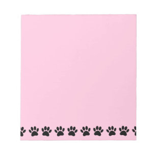 Bloc-note Motif de patte de chien en détresse Rose