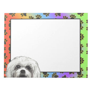 Bloc-note Motif de patte de chien maltais Terrier