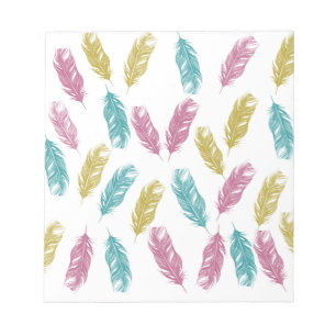Bloc-note Motif de plumes colorées